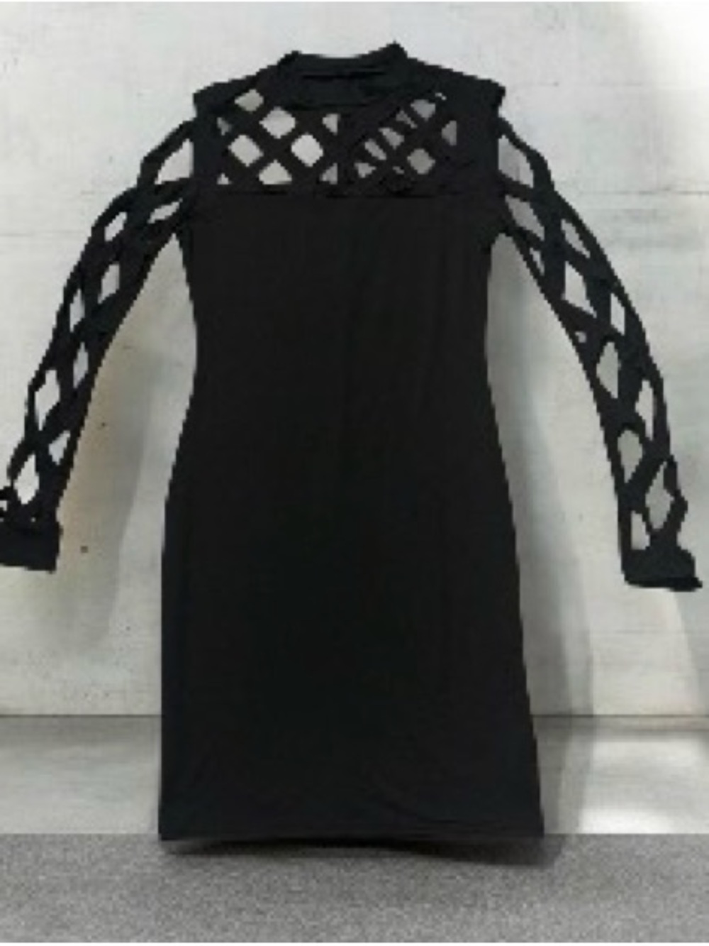 Black Cutout Sleeve Mini Dress